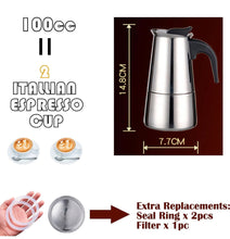Load image into Gallery viewer, Espresso Maker Stainless Steel Moka Pot Italian Coffee Moka