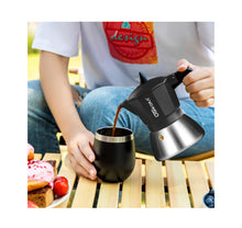 Load image into Gallery viewer, Espresso Maker Moka Pot, Black OGNI ORA Stovetop 6 Cup(300 ml) & 1-Caffe Borbone Ground Coffee – 8.8 oz Freshly Roasted – Miscela