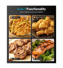 Load image into Gallery viewer, Compact Glass Air Fryer, 1500W Airfryer with Dual Glass Bowls (4.2QT & 6CUP), 4 Cooking Modes, Digital Display, Dishwasher Safe, for Dorm, RV & Small Spaces
