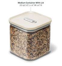Load image into Gallery viewer, Caraway 2.5qt Glass Airtight Food Storage Containers with Lids - Non-Toxic, BPA-Free Kitchen Storage Container - Stackable, Space-Saving Airtight Containers for Pantry, Dry Goods - 2 Pack - Cream