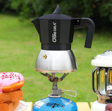 Load image into Gallery viewer, Espresso Maker Moka Pot, Black OGNI ORA Stovetop 6 Cup(300 ml) & 1-Caffe Borbone Ground Coffee – 8.8 oz Freshly Roasted – Miscela