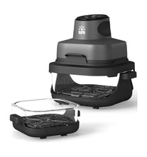 Load image into Gallery viewer, Compact Glass Air Fryer, 1500W Airfryer with Dual Glass Bowls (4.2QT & 6CUP), 4 Cooking Modes, Digital Display, Dishwasher Safe, for Dorm, RV & Small Spaces