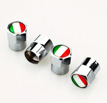 Load image into Gallery viewer, Italian Flag 4-Chrome Auto Tire Valve Stem Cap Cover.