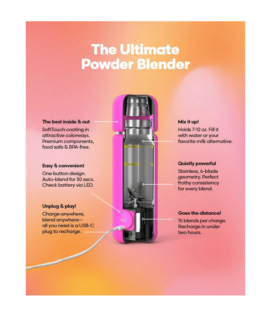 Vejo Personal Blender PowderPowered Blending System(Black) Delizioso