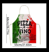 Load image into Gallery viewer, Italian Flag Print Chef Apron, Polyester Woven Kitchen Apron with Adjustable Neck, Durable Stain-Resistant Sleeveless Bib Apron for Cooking and Baking