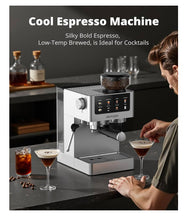 Load image into Gallery viewer, AIRMSEN Espresso Machines with Burr Grinder, 20 Bar, Milk Frother Steam Wand, Stainless Steel Coffee Maker for Home - Cappuccino Latte & Cold Brew Iced Coffee Maker & Americano