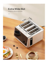 Load image into Gallery viewer, Yabano 4-Slice Toaster with Smart Touch Control, 6 Shade Levels & 6 Bread Settings, Extra Wide Slot for Bagels/English Muffins, Compact Design with Removable Crumb Tray