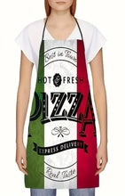 Load image into Gallery viewer, Italian Pizza Print Kitchen Apron - Polyester Bib for Cooking, Baking, BBQ with Home Use