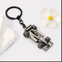 Load image into Gallery viewer, F1 Keychain (Silver and Black Cool 3D Metal Racing Car Model Keychain, Can Be Given as a Gift to Boyfriend, Husband, Father, Driver, Kids and All Fans Who Love F1