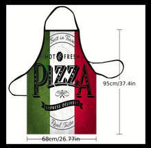 Load image into Gallery viewer, Italian Flag Design Pizza Apron, 100% Polyester, 140Gsm Woven Fabric, Kitchen Cooking Apron for Home Use, 3-Color Striped Pattern, Durable & Easy to Clean