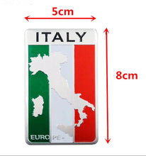 Load image into Gallery viewer, 3D Aluminum Italy Italian Flag Adhesive Emblem Badge Car Sticker Motorcycle Decal For Alfa Romeo Fiat Ferrari