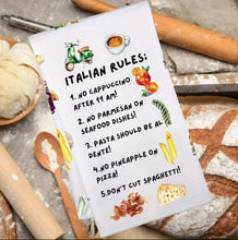 Load image into Gallery viewer, Italian Kitchen Towel and Decor - Hand Towel, Chef Gifts, Rules Dish Towel