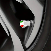 Load image into Gallery viewer, Italian Flag 4-Chrome Auto Tire Valve Stem Cap Cover.
