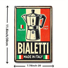 Load image into Gallery viewer, Italian Coffee Vintage Moka Coffee Tin Signs, 12”x8”