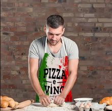 Load image into Gallery viewer, Italian Flag Print Chef Apron, Polyester Woven Kitchen Apron with Adjustable Neck, Durable Stain-Resistant Sleeveless Bib Apron for Cooking and Baking