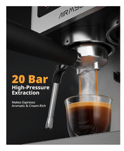 Load image into Gallery viewer, AIRMSEN Espresso Machines with Burr Grinder, 20 Bar, Milk Frother Steam Wand, Stainless Steel Coffee Maker for Home - Cappuccino Latte & Cold Brew Iced Coffee Maker & Americano