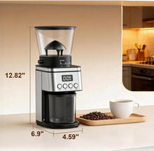 Load image into Gallery viewer, Rounexes Conical Burr Coffee Grinder Electric,Stainless Steel Coffee Grinder for Home, Adjustable Burr Grinder with 30 Grind Settings, Digital Timer & 2-12 Cup Control, Removable Sealed Hopper, Easy Clean