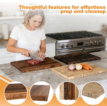 Load image into Gallery viewer, Book Cutting Board Set,100% Acacia Wood,Each Set Comprises Three Pieces, Including a Wooden Stand.Cheese, Bread and Grilled Meat Display
