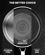 Load image into Gallery viewer, Roo*Mena / Nonstick Sauce Pan with Lid, Non-Toxic Tri-Ply Hybrid Ceramic Saucepan, 2.5 Quart Stainless Steel Pans, PFAS/PFOA/PTFE Free, Dishwasher & Oven Safe, Induction Compatible