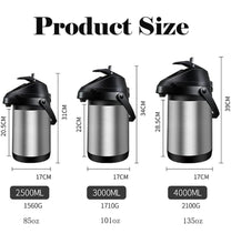 Load image into Gallery viewer, 4L Airpot Coffee Carafe Thermal for Keeping Hot,Airpot Thermal Coffee Dispenser with Pump,Double Walled Vacuum Insulated 304 Stainless Steel Beverage Dispenser Lever Action for Hot/Cold