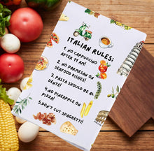 Load image into Gallery viewer, Italian Kitchen Towels and Hand Towel, Chef Gifts, Rules Dish Towel