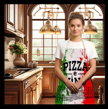 Load image into Gallery viewer, Italian Flag Print Chef Apron, Polyester Woven Kitchen Apron with Adjustable Neck, Durable Stain-Resistant Sleeveless Bib Apron for Cooking and Baking