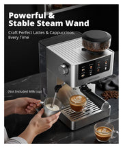 Load image into Gallery viewer, AIRMSEN Espresso Machines with Burr Grinder, 20 Bar, Milk Frother Steam Wand, Stainless Steel Coffee Maker for Home - Cappuccino Latte & Cold Brew Iced Coffee Maker & Americano
