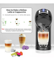 Load image into Gallery viewer, KOTLIE Single Cup Coffee Maker, Multi Capsule Machine Compatible With Various Capsule Types, 4 Temperature Settings, 7 Water Volume Levels,19 Bar(Glossy Black)