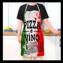 Load image into Gallery viewer, Italian Flag Print Chef Apron, Polyester Woven Kitchen Apron with Adjustable Neck, Durable Stain-Resistant Sleeveless Bib Apron for Cooking and Baking