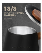 Load image into Gallery viewer, POLIVIAR Electric Gooseneck Kettle, 1350W Electric Tea Kettle Wood Pattern Handle..