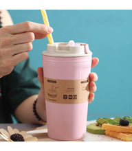 Load image into Gallery viewer, Golandstar
Sealable Drinks Cup 420ml Bamboo Fiber Mugs Unbreakable Tumbler Mug Cup for Coffee, Beer, Water, Milk, Juice, Tea (1- Blue/Purple