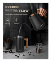 Load image into Gallery viewer, POLIVIAR Electric Gooseneck Kettle, 1350W Electric Tea Kettle Wood Pattern Handle..