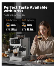 Load image into Gallery viewer, AIRMSEN Espresso Machines with Burr Grinder, 20 Bar, Milk Frother Steam Wand, Stainless Steel Coffee Maker for Home - Cappuccino Latte & Cold Brew Iced Coffee Maker & Americano