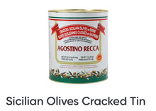 Load image into Gallery viewer, Agostino Recca / Sicilian Olives Cracked in Brine 18.74lbs Tin