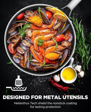 Load image into Gallery viewer, Roo*Mena / Nonstick Sauce Pan with Lid, Non-Toxic Tri-Ply Hybrid Ceramic Saucepan, 2.5 Quart Stainless Steel Pans, PFAS/PFOA/PTFE Free, Dishwasher & Oven Safe, Induction Compatible