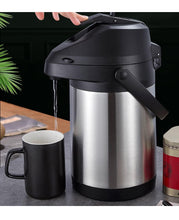Load image into Gallery viewer, 4L Airpot Coffee Carafe Thermal for Keeping Hot,Airpot Thermal Coffee Dispenser with Pump,Double Walled Vacuum Insulated 304 Stainless Steel Beverage Dispenser Lever Action for Hot/Cold