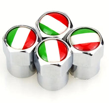 Load image into Gallery viewer, Italian Flag 4-Chrome Auto Tire Valve Stem Cap Cover.