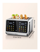 Load image into Gallery viewer, Yabano 4-Slice Toaster with Smart Touch Control, 6 Shade Levels & 6 Bread Settings, Extra Wide Slot for Bagels/English Muffins, Compact Design with Removable Crumb Tray