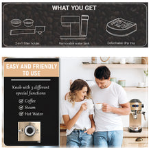 Load image into Gallery viewer, Professional Espresso Machine for Home 15 Bar with Milk Frother Steam Wand, Espresso Maker with Double-Cup Splitter 1450w Fast Heating, Cappuccino and Latte machine 37Oz Water Tank (Also get 2 Bricks of Ground Espresso)