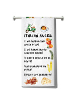 Load image into Gallery viewer, Italian Kitchen Towels and Hand Towel, Chef Gifts, Rules Dish Towel