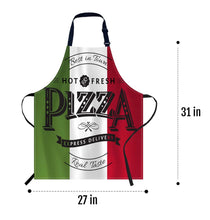 Load image into Gallery viewer, Italian Pizza Print Kitchen Apron - Polyester Bib for Cooking, Baking, BBQ with Home Use