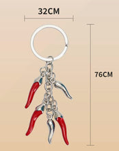 Load image into Gallery viewer, Italian Horn Pendant Key Chain. Goodluck Charm