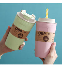 Load image into Gallery viewer, Golandstar
Sealable Drinks Cup 420ml Bamboo Fiber Mugs Unbreakable Tumbler Mug Cup for Coffee, Beer, Water, Milk, Juice, Tea (1- Blue/Purple