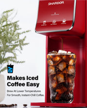 Load image into Gallery viewer, SHARDOR Hot & Iced Coffee Maker, K Cup Coffee Maker Compatible with Ground Coffee, Single Serve Coffee Machine Red