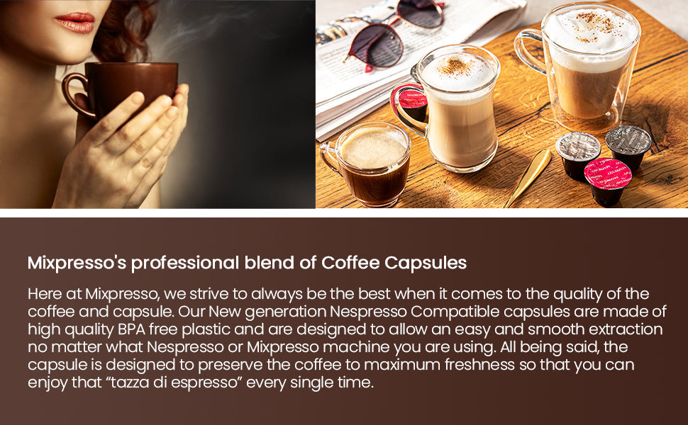 Mixpresso Espresso Machine for Nespresso Compatible Capsule, Single Serve  Coffee Maker Programmable Buttons for Espresso Pods, Premium Italian 19 Bar  High Pressure Pump 23oz 1400W (White) 