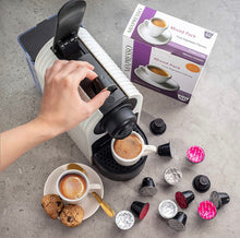 Load image into Gallery viewer, Mixpresso White Italian  Map- Nespresso Compatible Capsule Espresso Machine (Plus One Case of 100 Borbone Caps)