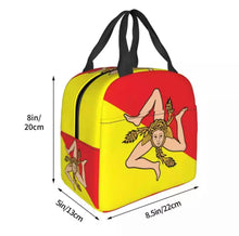 Load image into Gallery viewer, Italy Sicily Flag Insulated Lunch Bag Sicilian Flag Portable Cooler Thermal Insulated tote Lunch Box for Women Kids School Food Picnic Bags