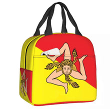 Load image into Gallery viewer, Italy Sicily Flag Insulated Lunch Bag Sicilian Flag Portable Cooler Thermal Insulated tote Lunch Box for Women Kids School Food Picnic Bags
