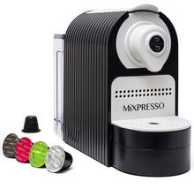 Load image into Gallery viewer, Mixpresso Nespresso Compatible Capsule Espresso Machine (Plus One Case of 100 Borbone Caps)