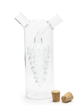 Load image into Gallery viewer, Grape Motif Oil and Vinegar Cruet Dispenser Bottle, Clear Borosilicate Glass